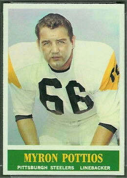 Myron Pottios 1964 Philadelphia football card Myron Pottios 1964 Philadelphia football card