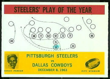 Steelers Play of the Year 1964 Philadelphia football card Steelers Play of the Year 1964 Philadelphia football card