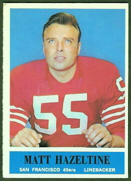 Matt Hazeltine 1964 Philadelphia football card