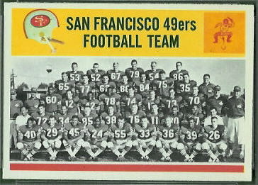 San Francisco 49ers Team 1964 Philadelphia football card