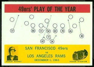 49ers Play of the Year 1964 Philadelphia football card