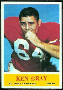 Ken Gray 1964 Philadelphia football card