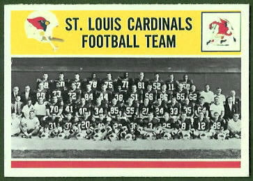 St. Louis Cardinals Team 1964 Philadelphia football card