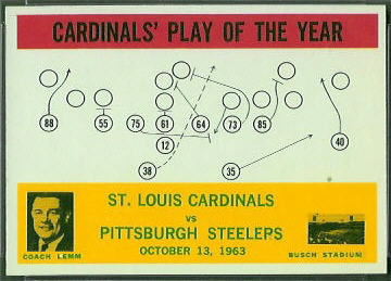 Cardinals Play of the Year 1964 Philadelphia football card