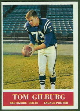 Tom Gilburg 1964 Philadelphia football card