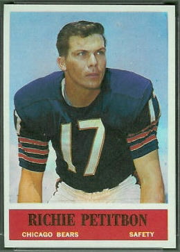 Richie Petitbon 1964 Philadelphia football card Richie Petitbon 1964 Philadelphia football card