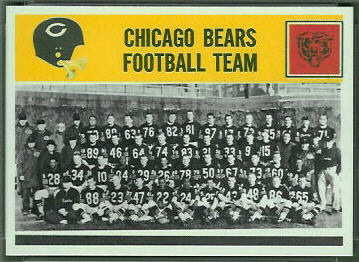 Chicago Bears Team 1964 Philadelphia football card