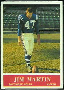 Jim Martin 1964 Philadelphia football card