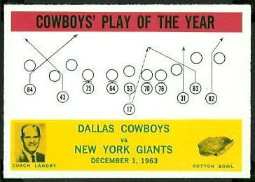 Cowboys Play of the Year 1964 Philadelphia football card