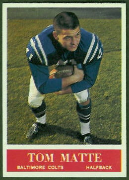 Tom Matte 1964 Philadelphia football card