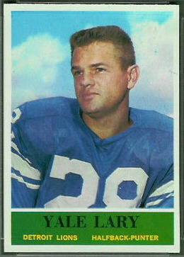 Yale Lary 1964 Philadelphia football card Yale Lary 1964 Philadelphia football card