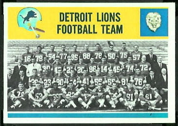 Detroit Lions Team 1964 Philadelphia football card