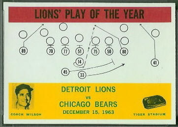 Lions Play of the Year 1964 Philadelphia football card Lions Play of the Year 1964 Philadelphia football card