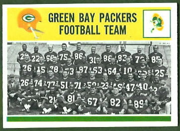 Green Bay Packers Team 1964 Philadelphia football card