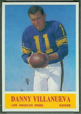 Danny Villanueva 1964 Philadelphia football card