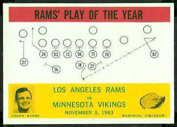 Rams Play of the Year 1964 Philadelphia football card