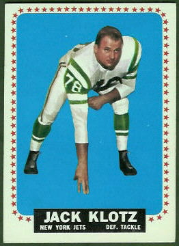 Jack Klotz 1964 Topps football card Jack Klotz 1964 Topps football card