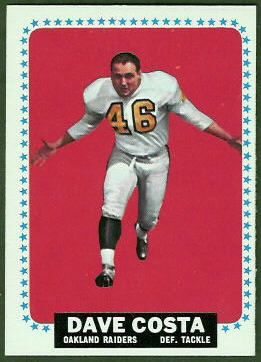 Dave Costa 1964 Topps football card