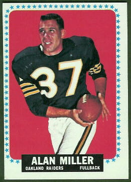 Alan Miller 1964 Topps football card