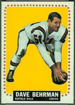 Dave Behrman 1964 Topps football card