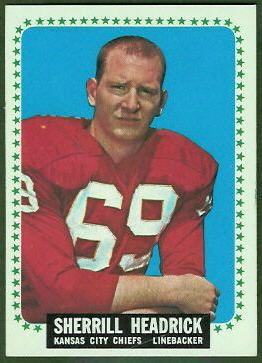 Sherrill Headrick 1964 Topps football card