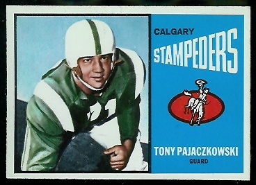 Tony Pajaczkowski 1964 Topps CFL football card Tony Pajaczkowski 1964 Topps CFL football card