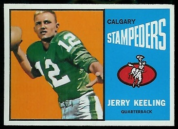 Jerry Keeling 1964 Topps CFL football card Jerry Keeling 1964 Topps CFL football card