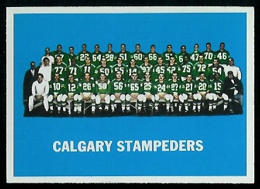 Calgary Stampeders Team 1964 Topps CFL football card