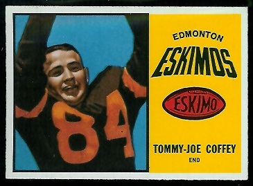 Tommy Joe Coffey 1964 Topps CFL football card Tommy Joe Coffey 1964 Topps CFL football card