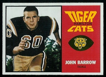 John Barrow 1964 Topps CFL football card