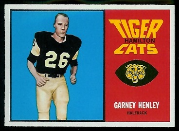 Garney Henley 1964 Topps CFL football card