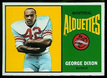 George Dixon 1964 Topps CFL football card