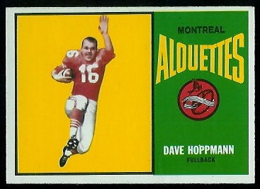 Dave Hoppmann 1964 Topps CFL football card Dave Hoppmann 1964 Topps CFL football card
