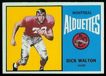 Chuck Walton 1964 Topps CFL football card