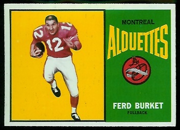 Ferd Burket 1964 Topps CFL football card