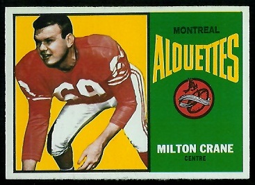 Milt Crain 1964 Topps CFL football card