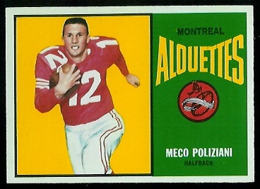 Meco Poliziani 1964 Topps CFL football card