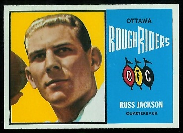 Russ Jackson 1964 Topps CFL football card Russ Jackson 1964 Topps CFL football card