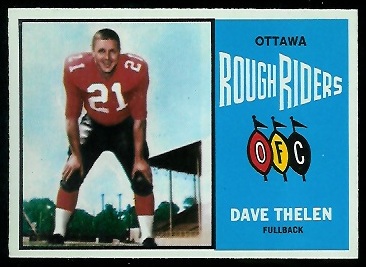 Dave Thelen 1964 Topps CFL football card Dave Thelen 1964 Topps CFL football card