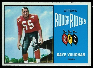 Kaye Vaughan 1964 Topps CFL football card