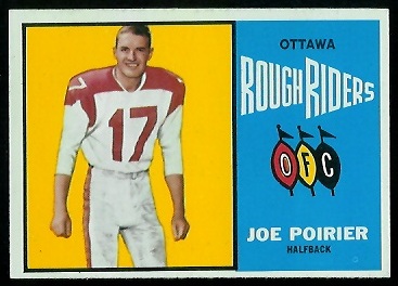 Joe Poirier 1964 Topps CFL football card