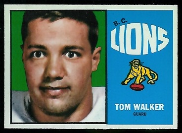 Tom Walker 1964 Topps CFL football card