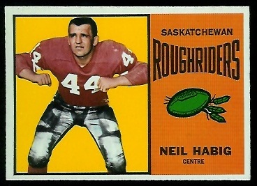 Neil Habig 1964 Topps CFL football card