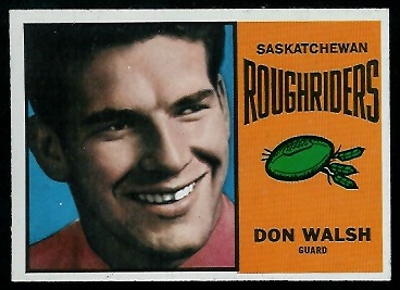 Don Walsh 1964 Topps CFL football card