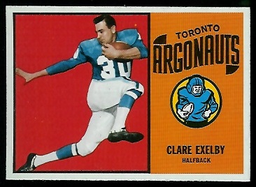 Clare Exelby 1964 Topps CFL football card