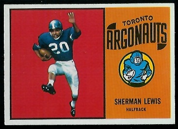 Sherman Lewis 1964 Topps CFL football card