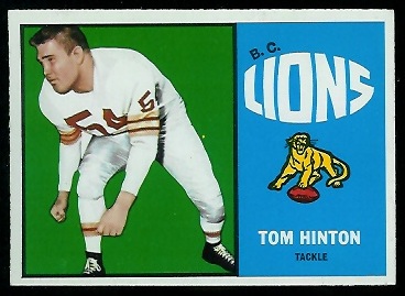 Tom Hinton 1964 Topps CFL football card