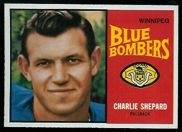 Charlie Shepard 1964 Topps CFL football card