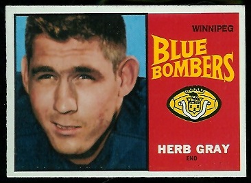 Herb Gray 1964 Topps CFL football card Herb Gray 1964 Topps CFL football card