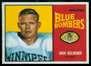 Jack Delveaux 1964 Topps CFL football card